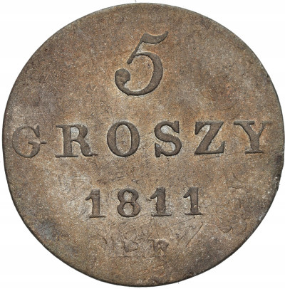 K. Warszawskie. 5 groszy 1811 IB, Warszawa – ŁADNE