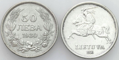 Bułgaria 50 lewów 1930 i Litwa 5 lati 1936
