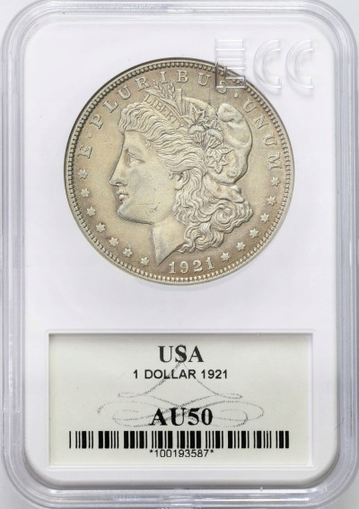 USA. 1 dolar 1921, Dolar Morgana GCN AU50