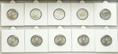 Austria 1 korona 1893-1916. RÓŻNE, SREBRO – 10 szt