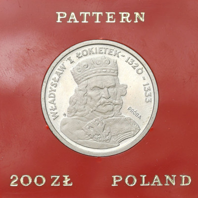 PRL. PRÓBA miedzionikiel 200 złotych 1986 Łokietek