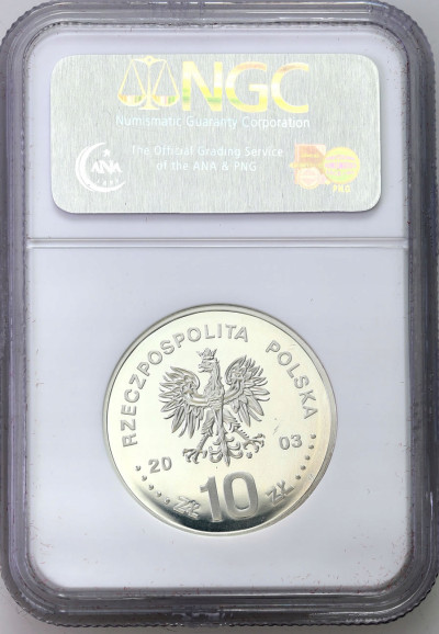 10 złotych 2003 Leszczyński NGC PF69 ULTRA CAMEO