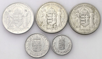 Węgry 5 pengö 1930 -1943 2 pengo 1942 1 pengo 1941