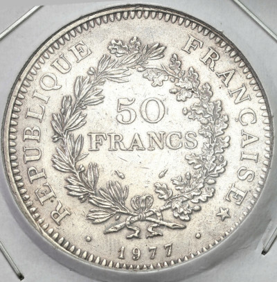 Francja. 50 Franków 1977 Herkules – SREBRO