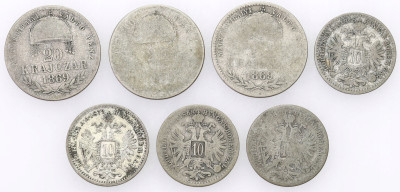 Austria. 10 - 20 krajcarów 1869-1872, 7 szt.