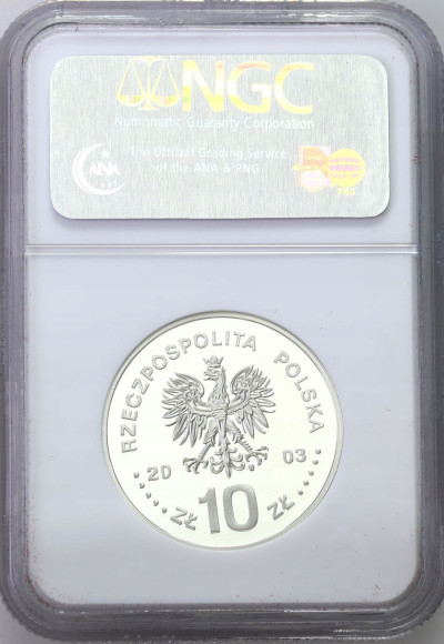 10 złotych 2003 Leszczyński NGC PF69 ULTRA CAMEO