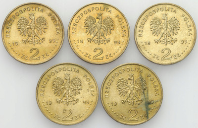 2 złote 1999 GN RÓŻNE – 5 sztuk
