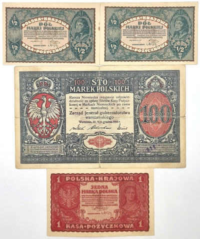 1/2–100 marek 1916–1920, RZADSZE– 4 szt