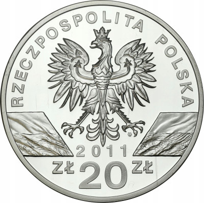 20 złotych 2011 Borsuk- GCN PR 70 - SREBRO