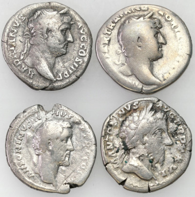 Cesarstwo Rzymskie, Denar, Hadrian 117 - 138 4 szt
