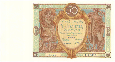 50 złotych 1929 seria EZ – PIĘKNE