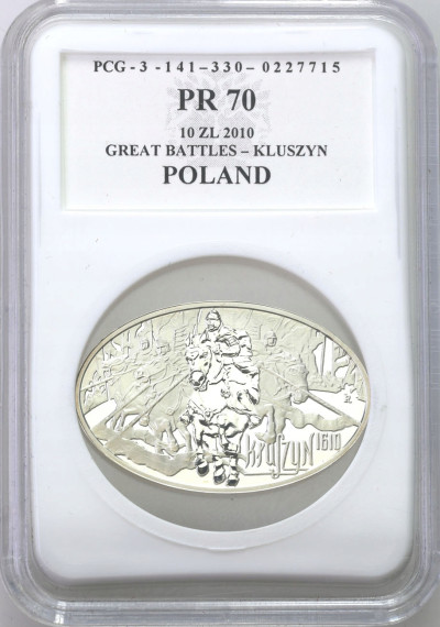 10 złotych 2010 Kłuszyn 1610 PCG PR70 - SREBRO