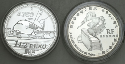 Francja 1 1/2 euro Europa i Mur chin. 2007 SREBRO