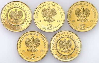 2 złote 1997 - 1998 GN RÓŻNE - 5 sztuk