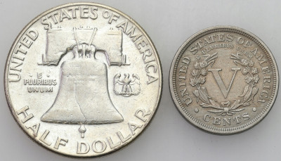 USA Zestaw monet 5 centów + 1/2 dolara 2 szt