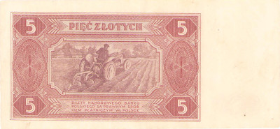 Banknot 5 złotych 1948 seria AC