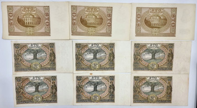 100 złotych 1934 - 1940 RÓŻNE SERIE – 9 szt