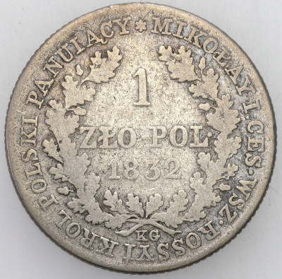 K.P/Rosja. Mikołaj I. 1 złoty 1832 KG, Warszawa