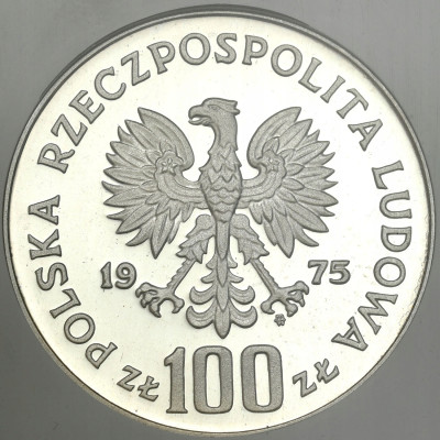 PRL. 100 złotych 1975 Paderewski – GCN PR69 SREBRO