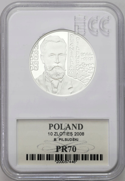 10 zł 2008 Piłsudski Bronisław - GCN PR70 – SREBRO