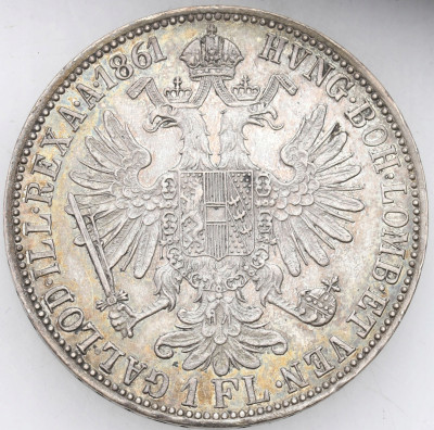Austria. FJ I. 1 Floren 1861 A, Wiedeń – SREBRO