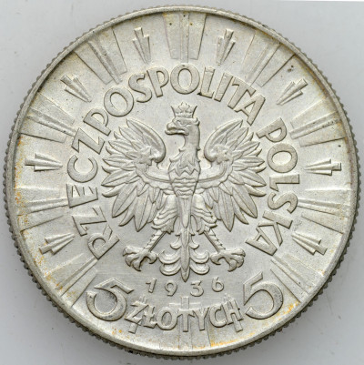 II RP. 5 złotych 1936 Piłsudski – ŁADNY