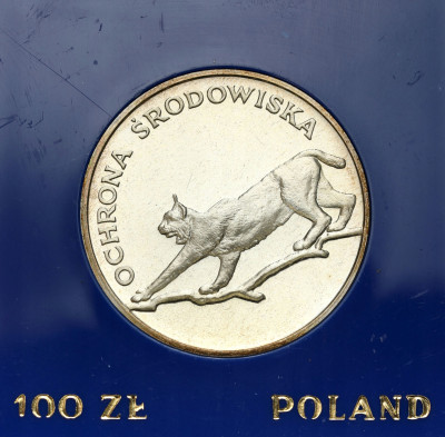 100 złotych 1979 Ryś Ochrona Środowiska – SREBRO