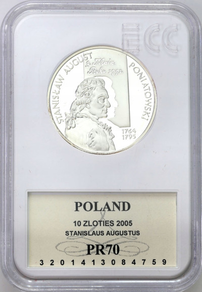 10 złotych 2005 Poniatowski popiersie GCN PR70