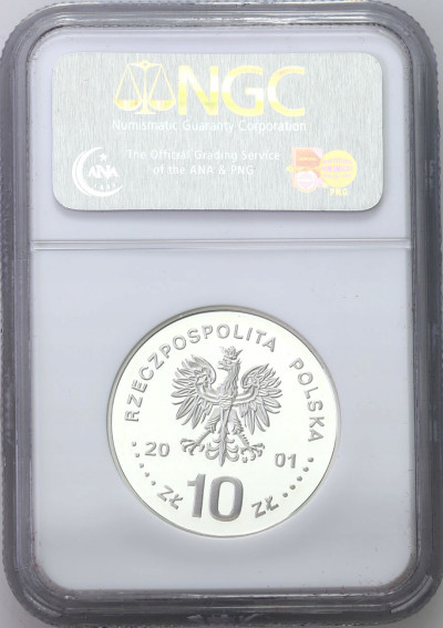 10 złotych 2001 Sobieski NGC PF69 ULTRA CAMEO