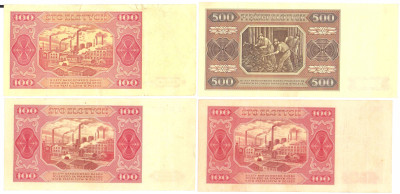 100-500 złotych 1948 RÓŻNE SERIE – 4 szt