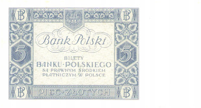 5 złotych 1930 seria DK – ŁADNY