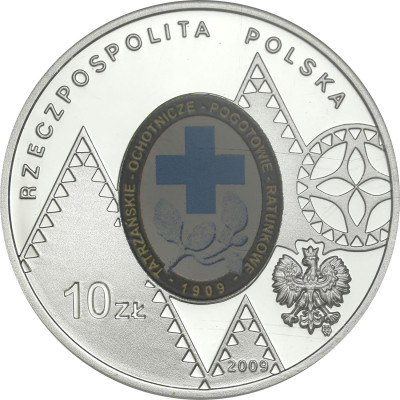 III RP. 10 złotych 2009 TOPR - GCN PR70 – SREBRO