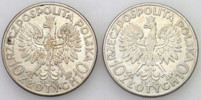 10 złotych Głowa Kobiety 1932-1933 – 2 sztuki