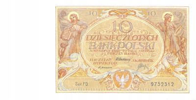 10 złotych 1929 seria FD – PIĘKNY