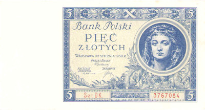 5 złotych 1930 seria DK – ŁADNY