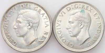 Kanada Jerzy Dolar 1939 Ottawa + dolar 1951 SREBRO