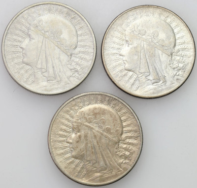 10 złotych Głowa Kobiety 1933 – 3 sztuki