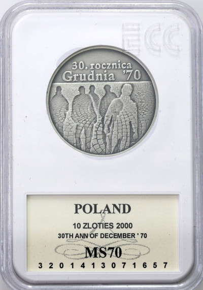 10 złotych 2000 Rocznica grudnia '70 – SREBRO