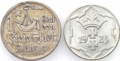 WMG. 1 gulden i 10 fenigów 1923 – 2 sztuki