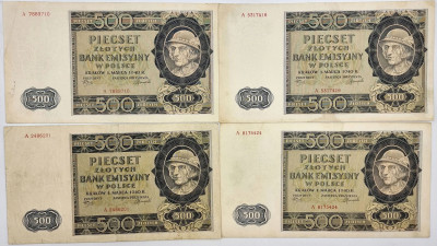 500 złotych 1940 seria A – 4 sztuki