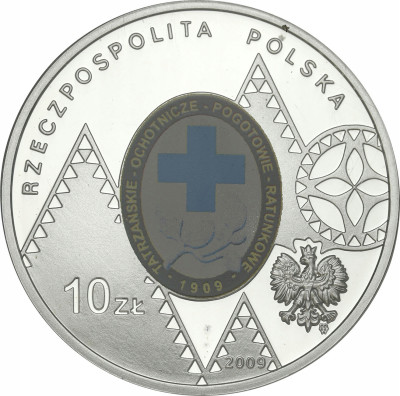 III RP. 10 złotych 2009 TOPR - GCN PR70 – SREBRO