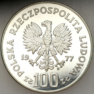 PRL. RPÓBA SREBRO 100 złotych 1977 Sienkiewicz