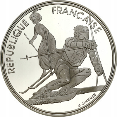 Francja. 100 franków 1990 Igrzyska 1992 - SREBRO
