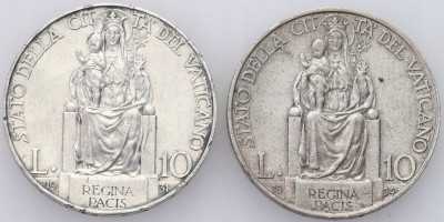Watykan. 10 lirów 1931 i 1934, Rzym