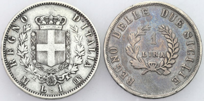 Włochy. Lira 1812 lira 1863 - RZADKIE