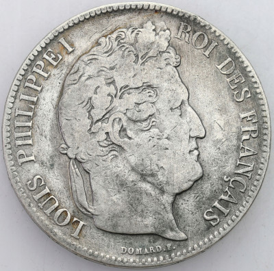 Francja, Ludwik Filip I. 5 franków 1837 W, Lille