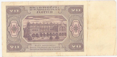 Banknot 20 złotych 1948 seria KB