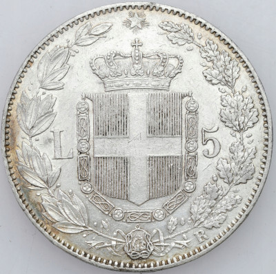 Włochy, Umberto I, 5 Lirów 1879 R, Rome