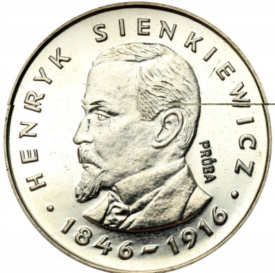 PRL. PRÓBA SREBRO 100 złotych 1977 Sienkiewicz