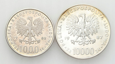 1000 + 10000 złotych Jan Paweł II - zestaw 2 sztuk